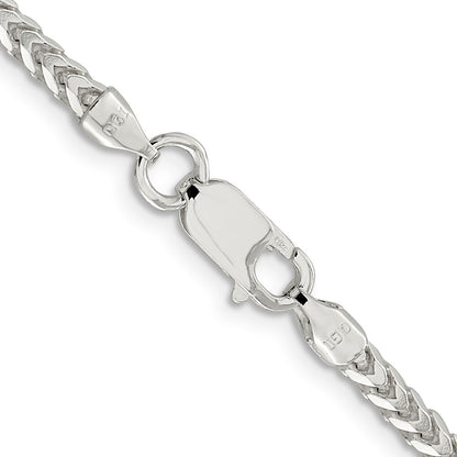 Sterling Silver 3.1mm Diamond-cut Square Franco Chain