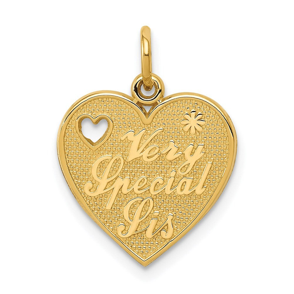 14k Yellow Gold VERY SPECIAL SIS Charm Pendant for Women