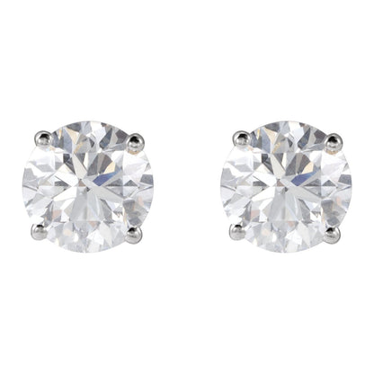 14k White Gold 2 CTW Lab-Grown Diamond Stud Earrings Fine Jewelry for Women