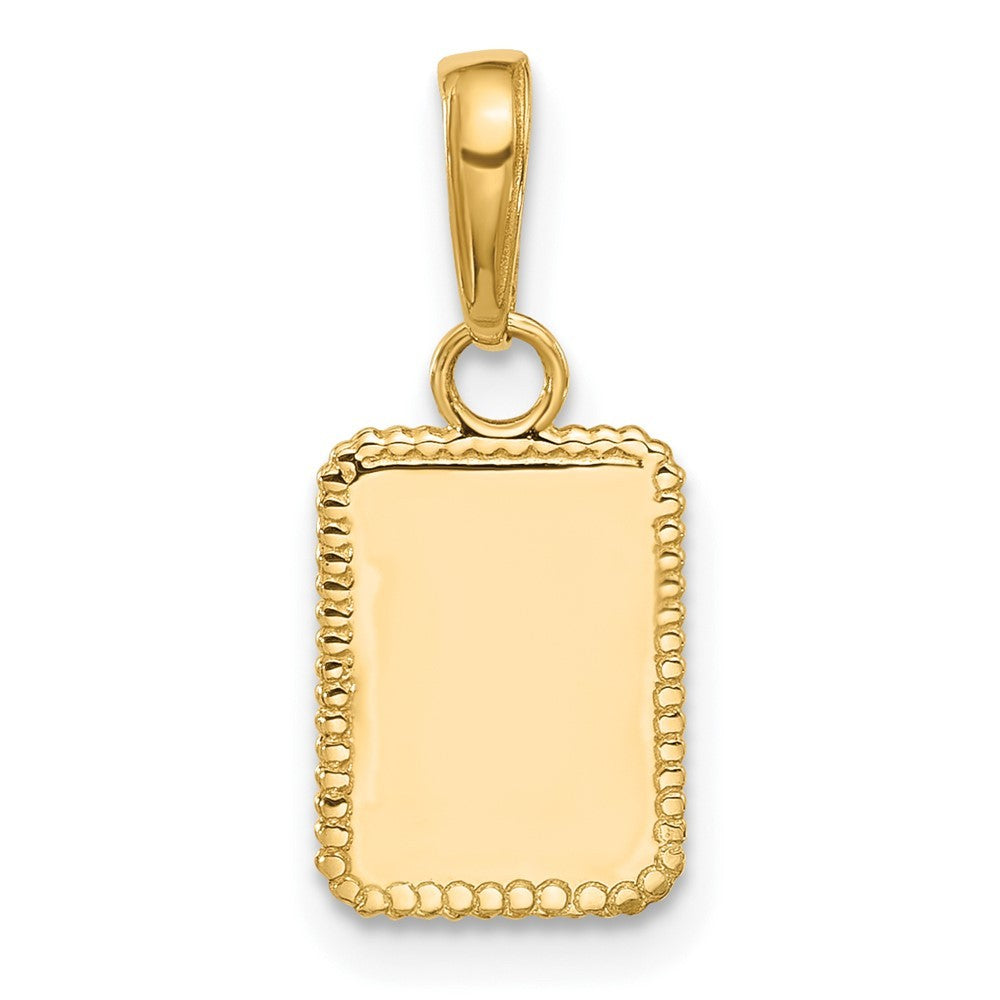 14k Yellow Gold and White Rhodium Sun in Frame Pendant