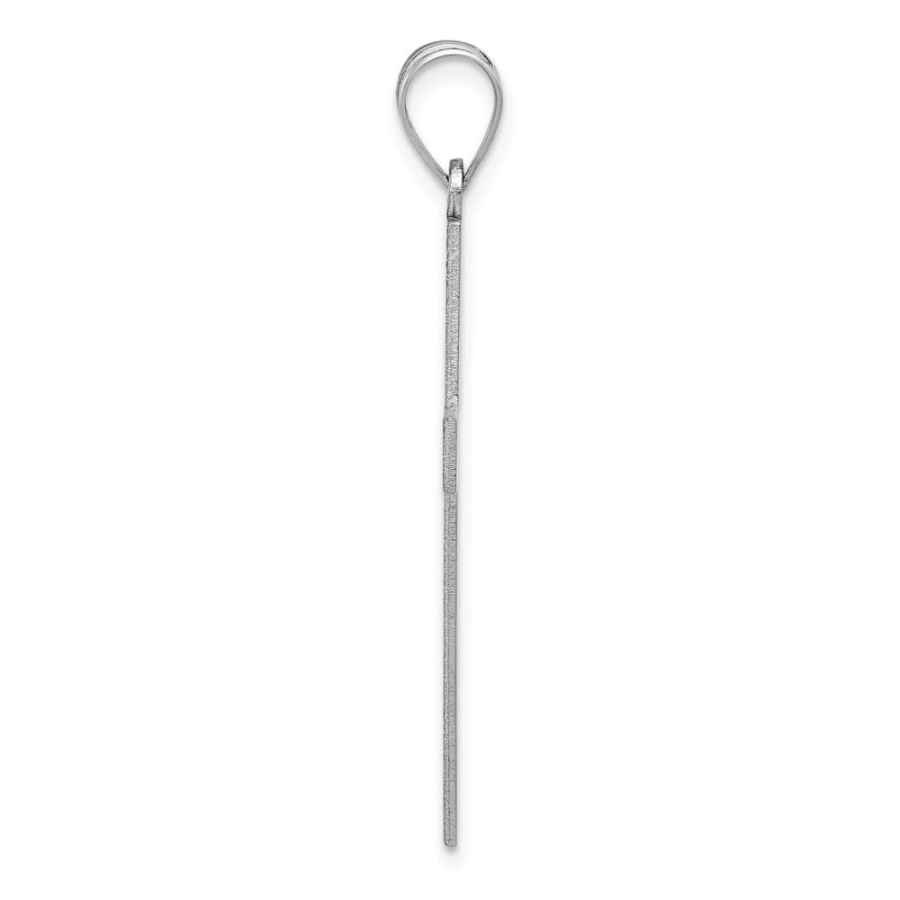 14k White Gold Polished Cross Pendant