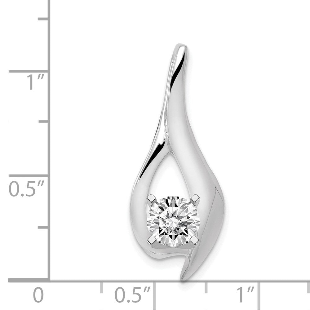 14k White Gold Peg Set Diamond Slide Pendant Mtg for Women