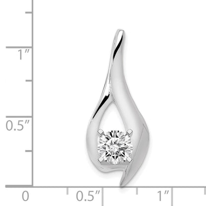 14k White Gold Peg Set Diamond Slide Pendant Mtg for Women