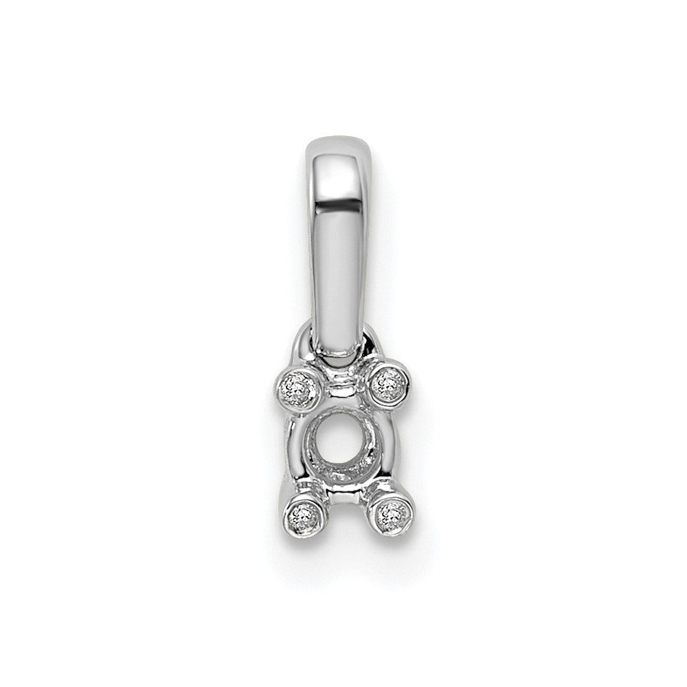 14k White Gold Family Jewelry Genuine Stone & Diamond Set Pendant