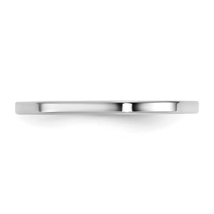 14k White Gold 1.5mm Standard Flat Comfort Fit Band Size 8