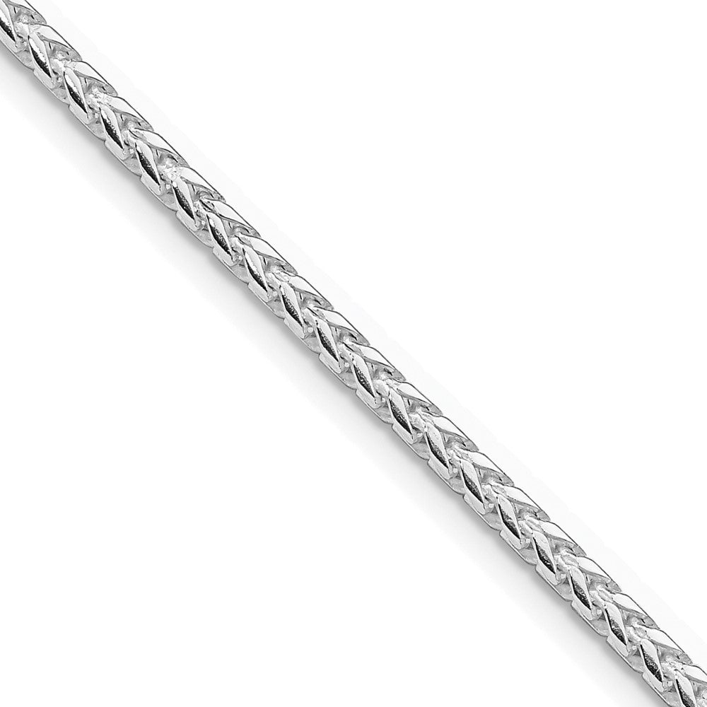 Sterling Silver Rhodium-plated 2.55mm Diamond-Cut Square Franco Chain Necklace