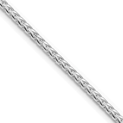 Sterling Silver Rhodium-plated 2.55mm Diamond-Cut Square Franco Chain Necklace