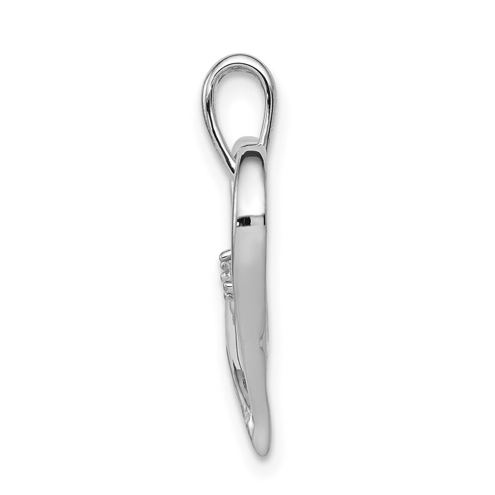 14k White Gold AA .02ct. Diamond Heart Pendant for Women