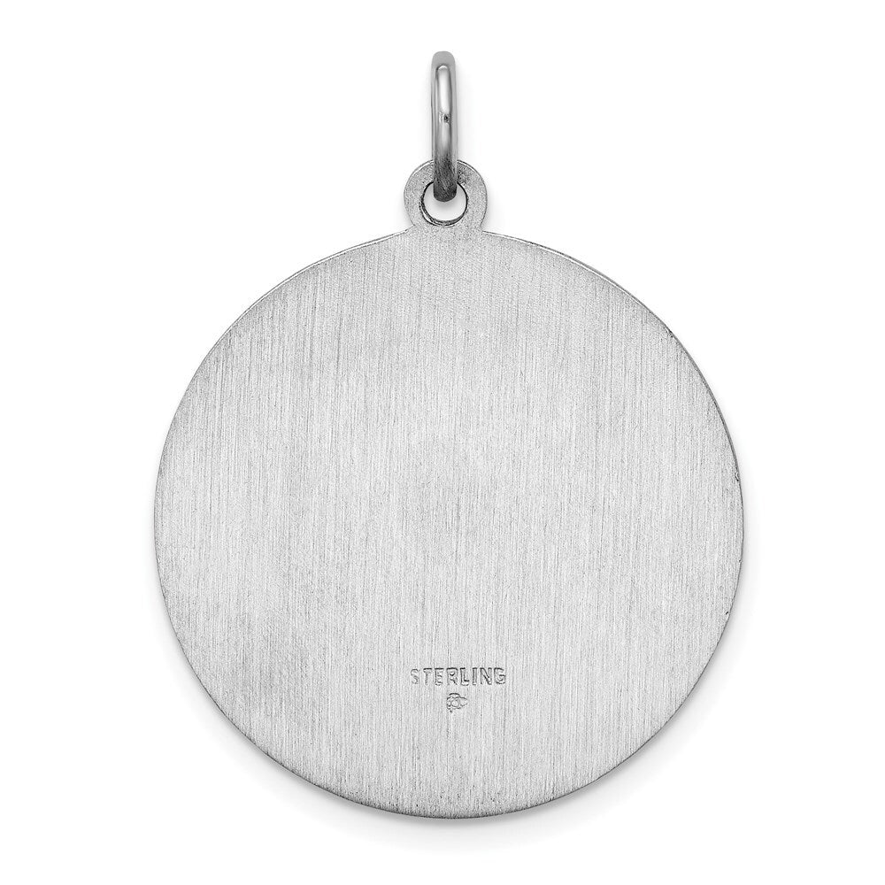 Sterling Silver Rhodium-plated Our Lady of Guadalupe Medal Pendant