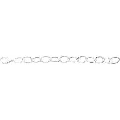 Sterling Silver 11.2 mm Oval Link 8" Bracelet Gift for Women