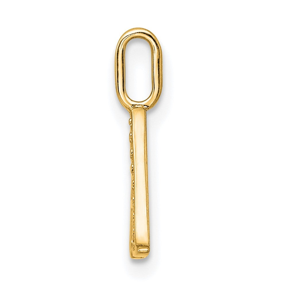 14k Yellow Gold Diamond Letter A Initial Pendant