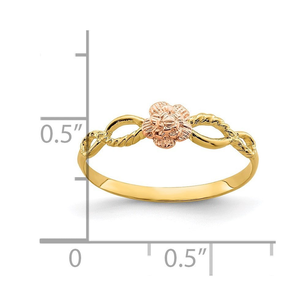 14K Two-tone Gold Flower Ring