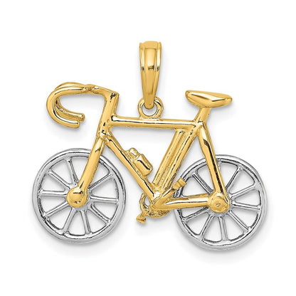 14k Two-tone 3-D Ten Speed Bicycle Charm