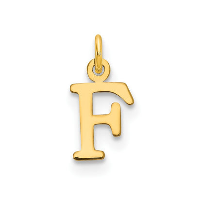 14k Yellow Gold Cutout Letter F Initial Pendant for Women