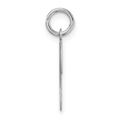 14k White Gold Script Letter T Initial Charm Pendant for Women