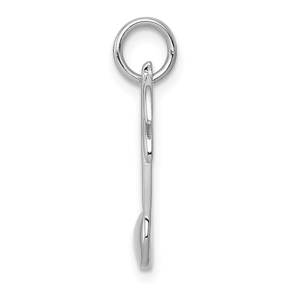 14k White Gold Polished Flat-Backed Musical Note Charm Pendant for Women