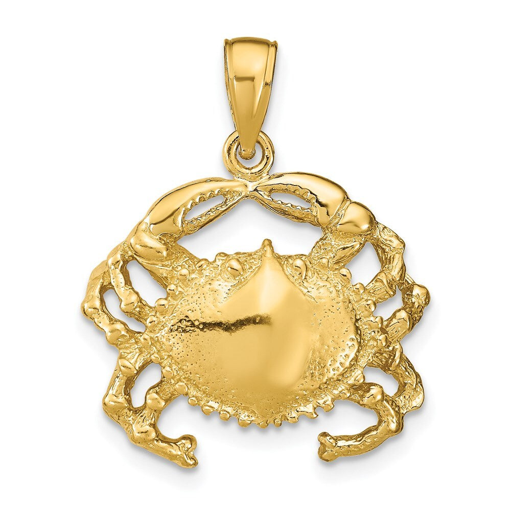 14k Yellow Gold Crab Pendant for Women