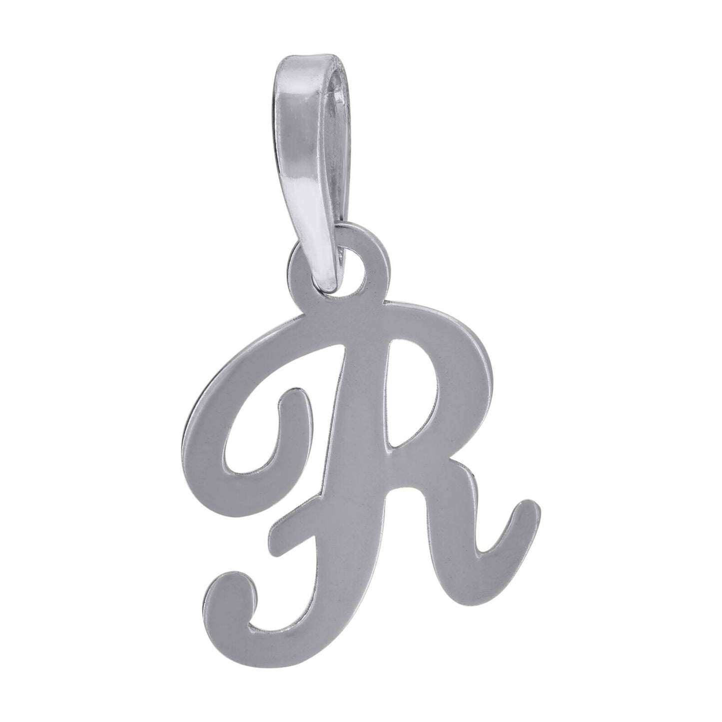 925 Sterling Silver Cursive Initial Alphabet R Charm Pendant