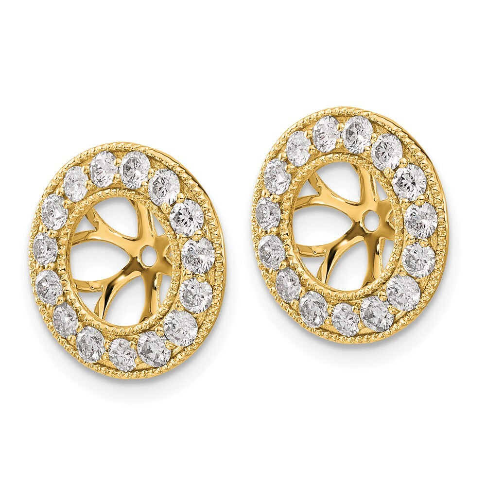 14k Yellow Gold 1ct Diamond Earring Jackets