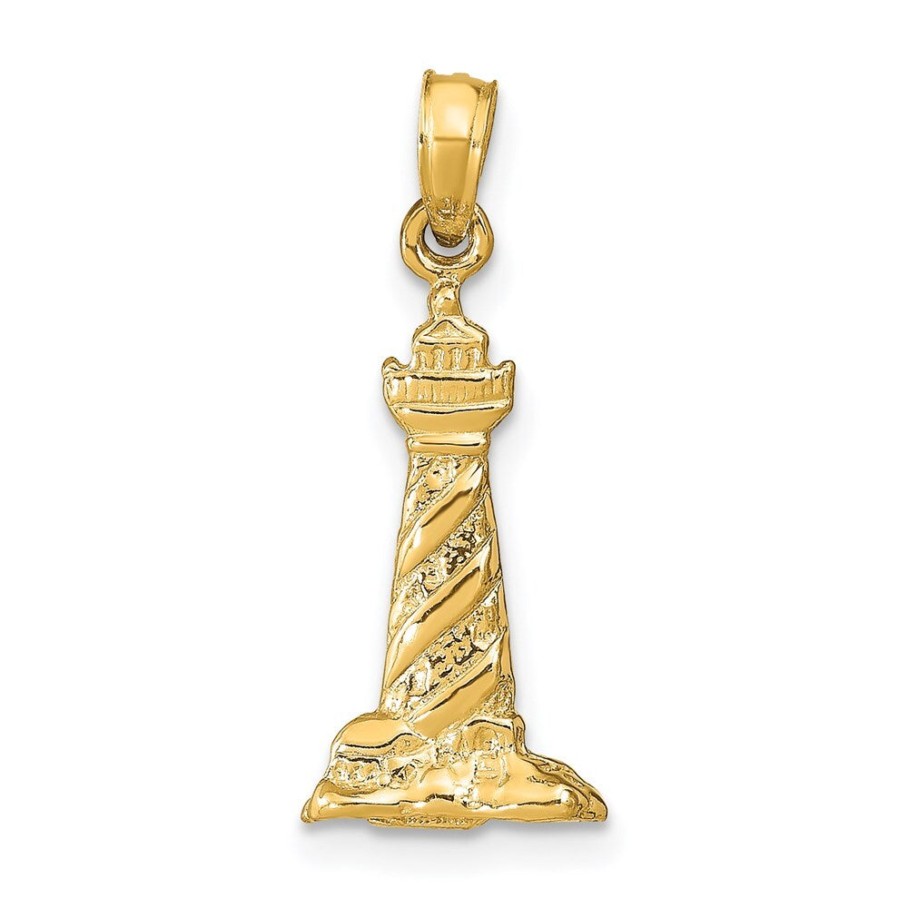 14k Yellow Gold 3D St. Augustine Lighthouse Pendant for Women