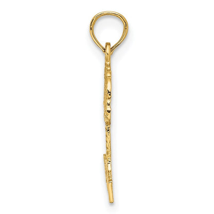 14k Yellow Gold HAWAII Palm Tree Charm Pendant for Women