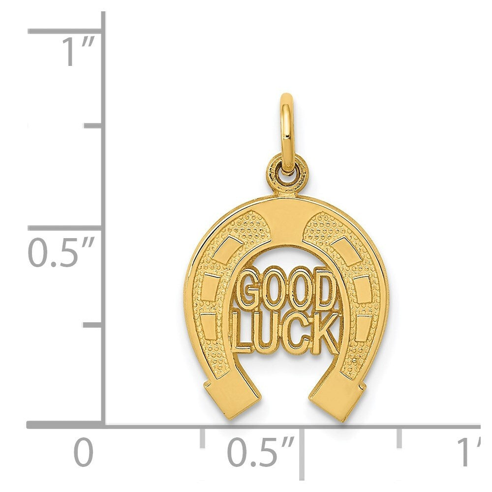 14k Yellow Gold Horseshoe Charm Pendant for Women