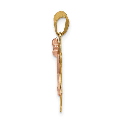 14k Two-Tone Gold AA Diamond Kid Pendant
