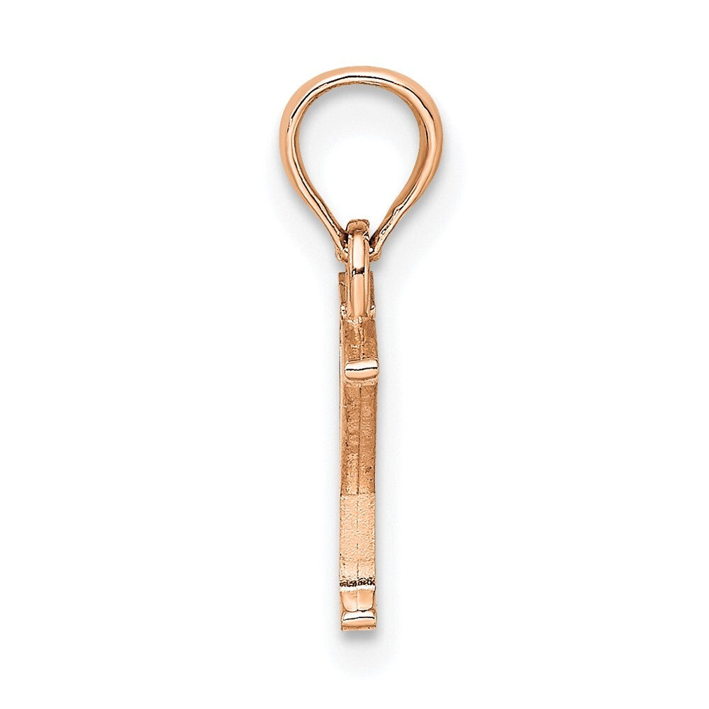 14k Rose Gold Polished Block Letter Y Initial Pendant for Women