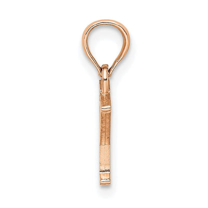 14k Rose Gold Polished Block Letter Y Initial Pendant for Women