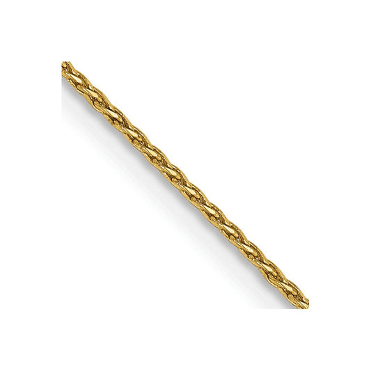 14k Yellow Gold 24 inch .8mm Diamond-cut Parisian Wheat Chain Necklace