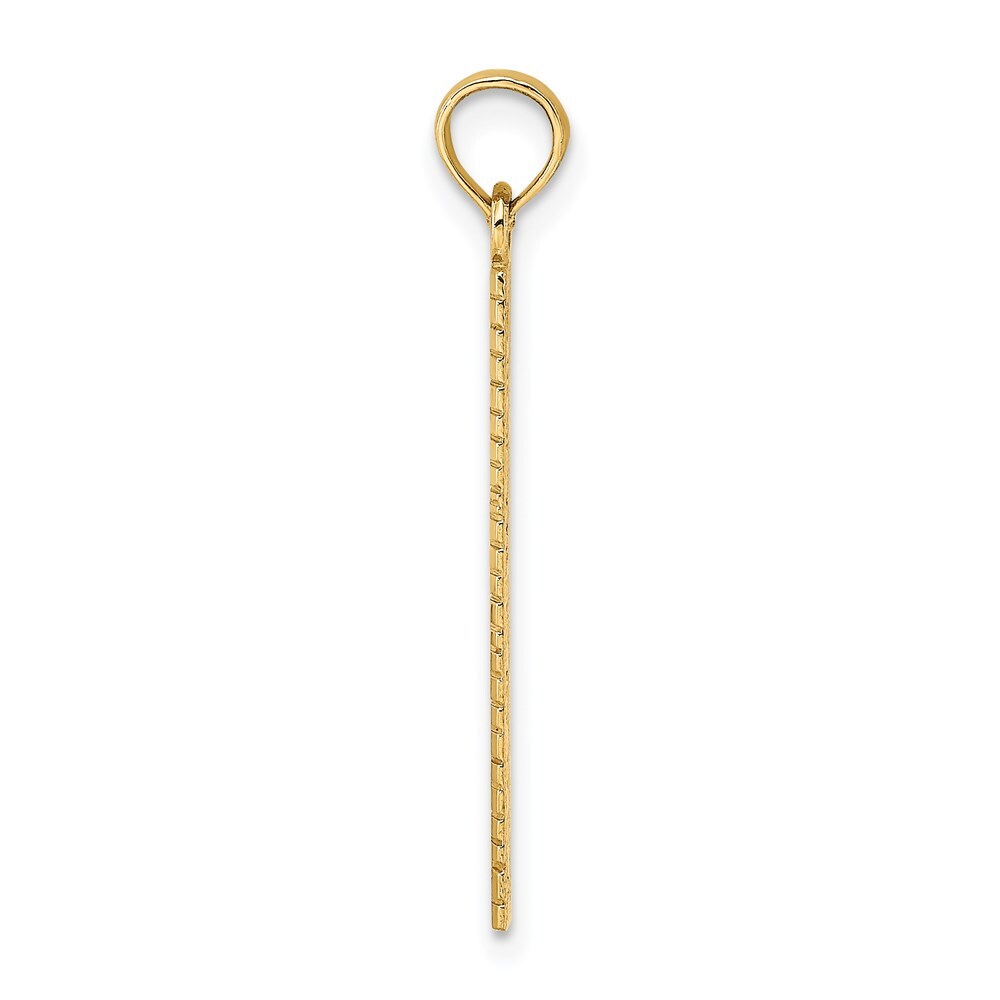 14k Yellow Gold Six Inch Ruler Charm Pendant for Women