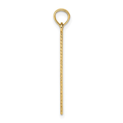 14k Yellow Gold Six Inch Ruler Charm Pendant for Women