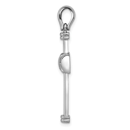 14k White Gold Latin Cross Pendant