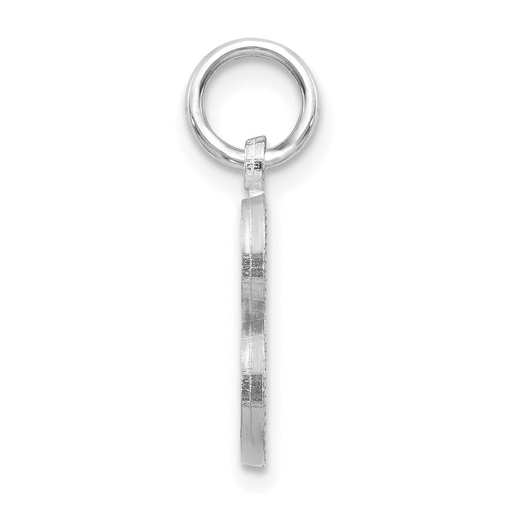 14K White Satin Diamond-cut Letter B Initial Charm