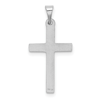 14k White Gold Hollow Cross Pendant for Women
