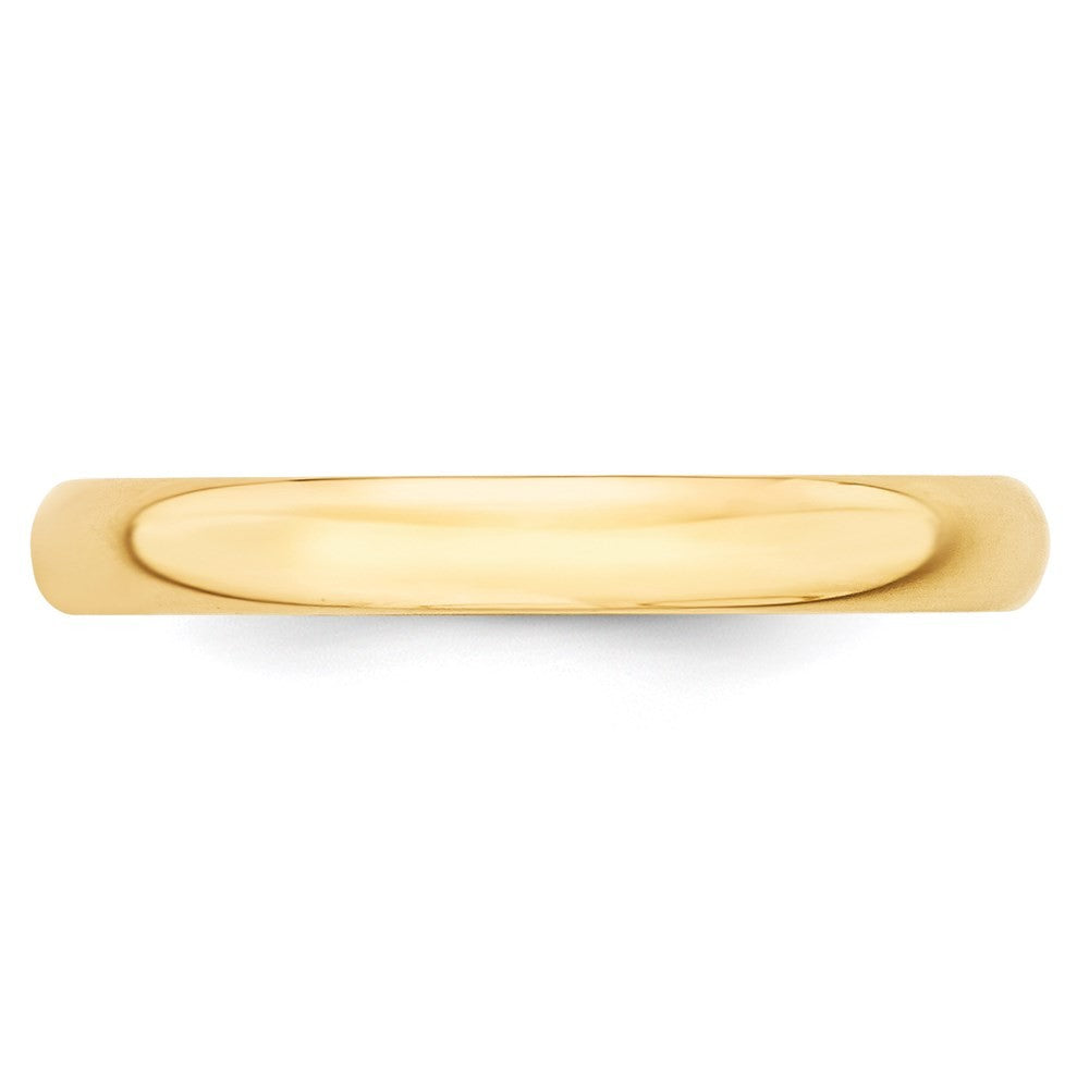 14k Yellow Gold 3mm Lightweight Half Round Wedding Band Ring Size 13
