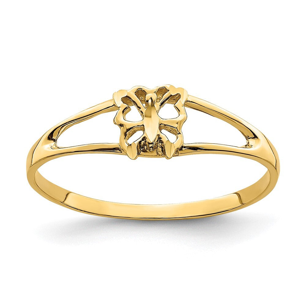 14K Yellow Gold Mini Butterfly Ring