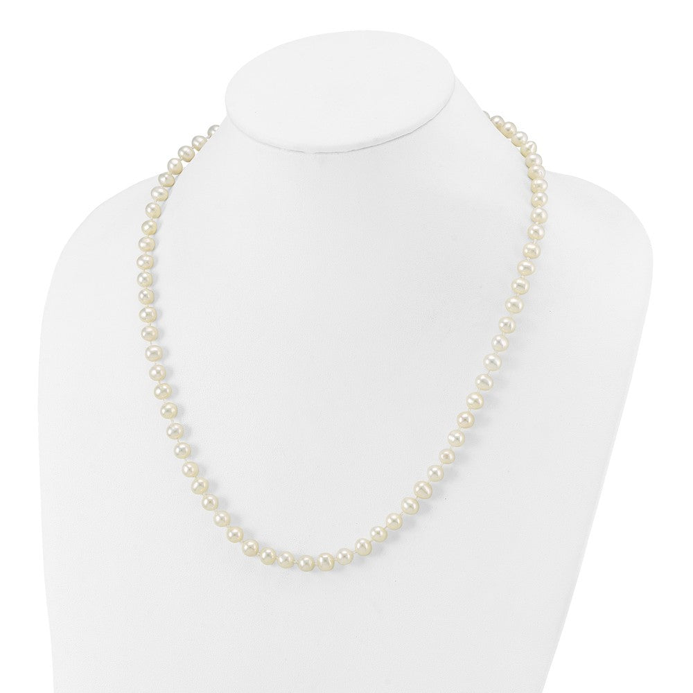 14k Yellow Gold 6-7mm White Freshwater Cultured Pearl 20 inch Necklace