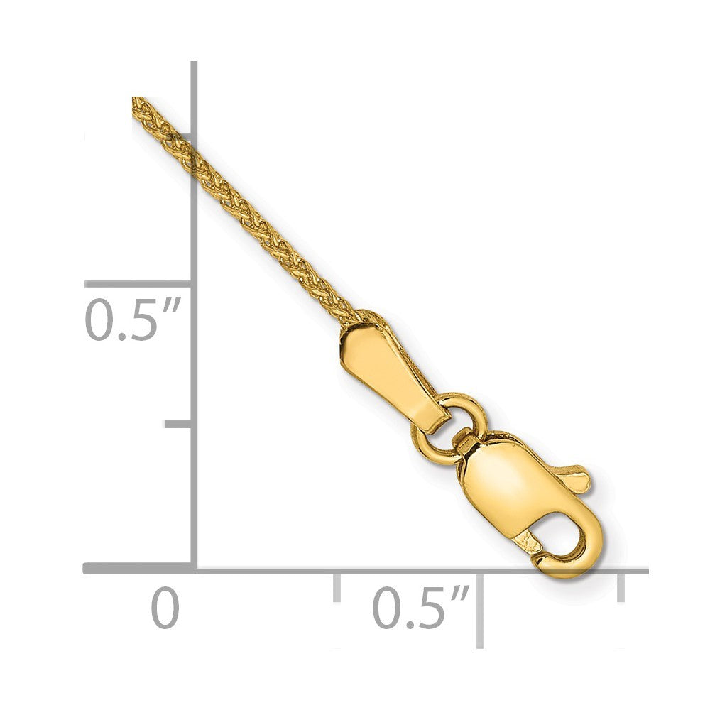14k Yellow Gold 10 inch 1.05mm Diamond-cut Spiga with Lobster Clasp Anklet