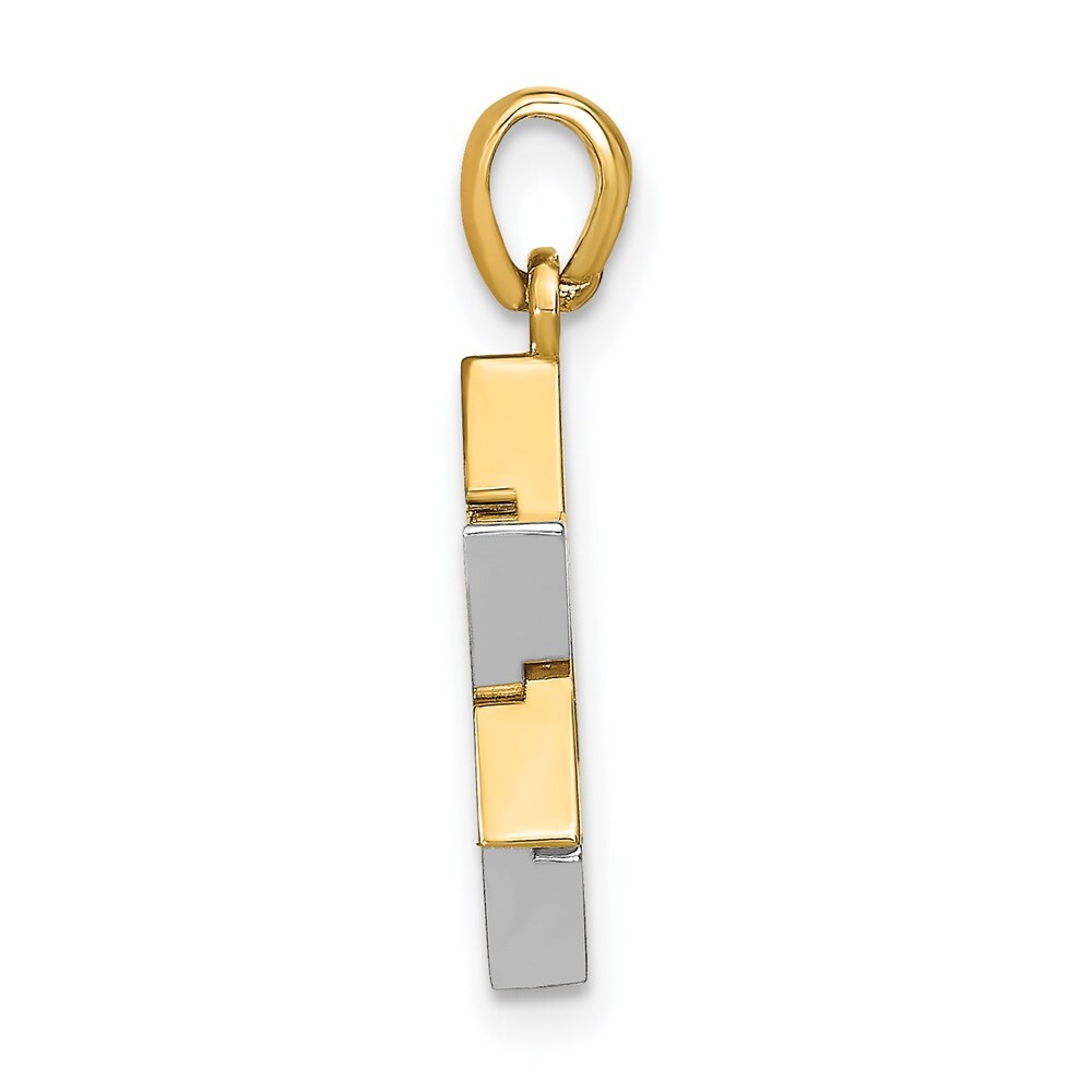 14k Two-tone Gold Star Of David Charm Pendant for Women