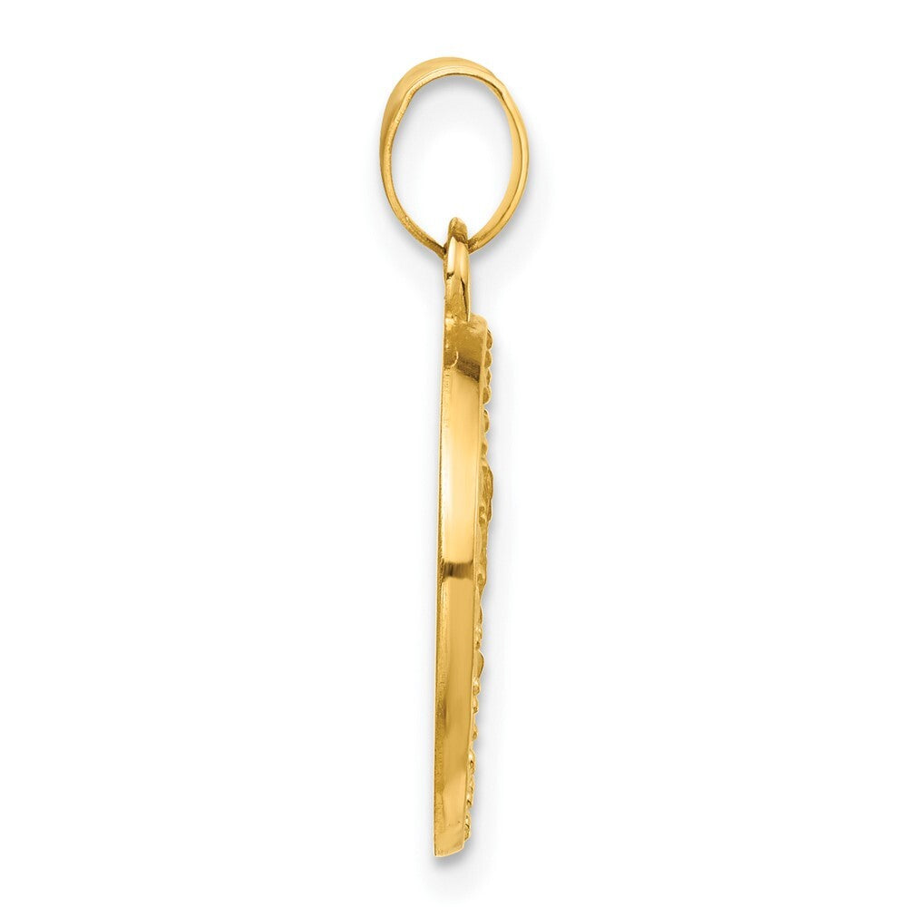 14k Yellow Gold Hollow St. Michael Medal Pendant for Women