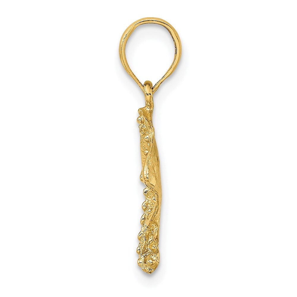14k Yellow Gold Stingray Charm Pendant for Women