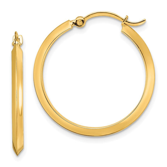 14k Yellow Gold Polished Hoop Earrings