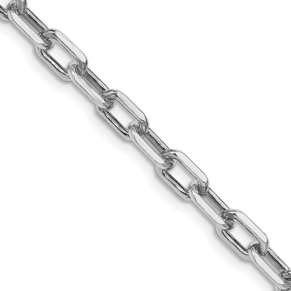 Sterling Silver Rhodium-plated 5.75mm Diamond-cut Long Link Cable Chain Necklace