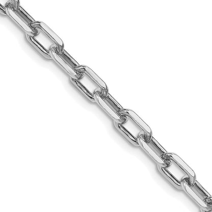 Sterling Silver Rhodium-plated 5.75mm Diamond-cut Long Link Cable Chain Necklace