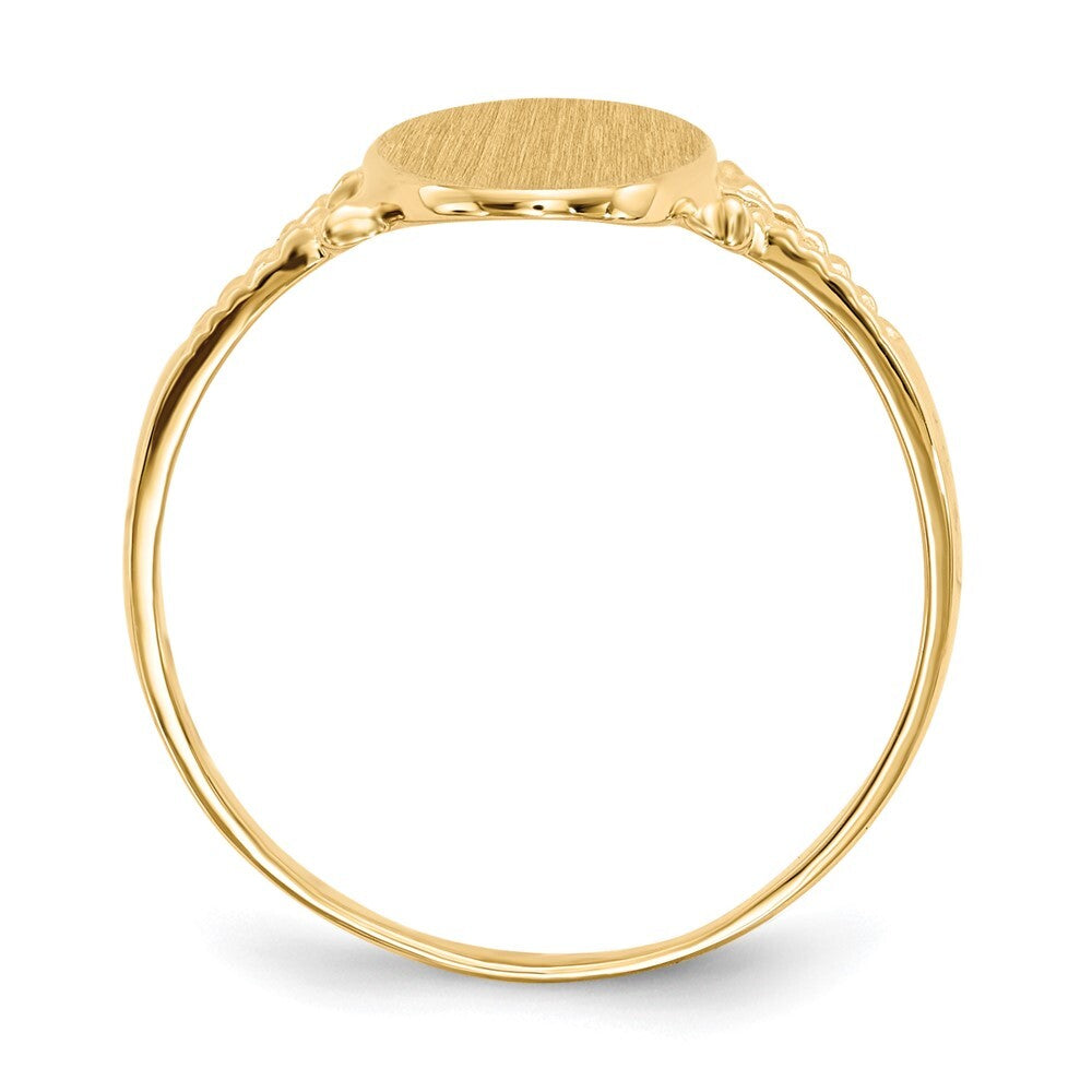 14K Yellow Gold 14.0x8.5mm Closed Back Signet Ring