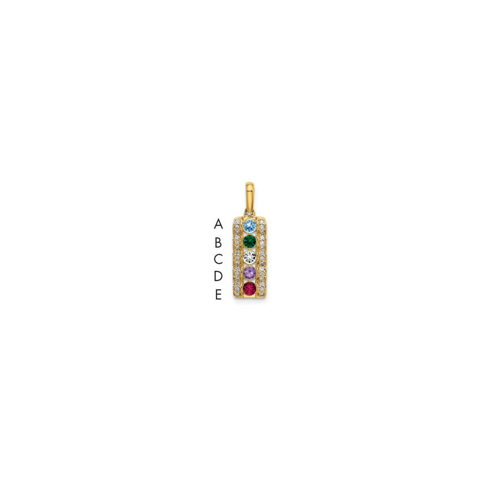 14k Yellow Gold Family Jewelry Diamond Semi-Set Pendant for Women