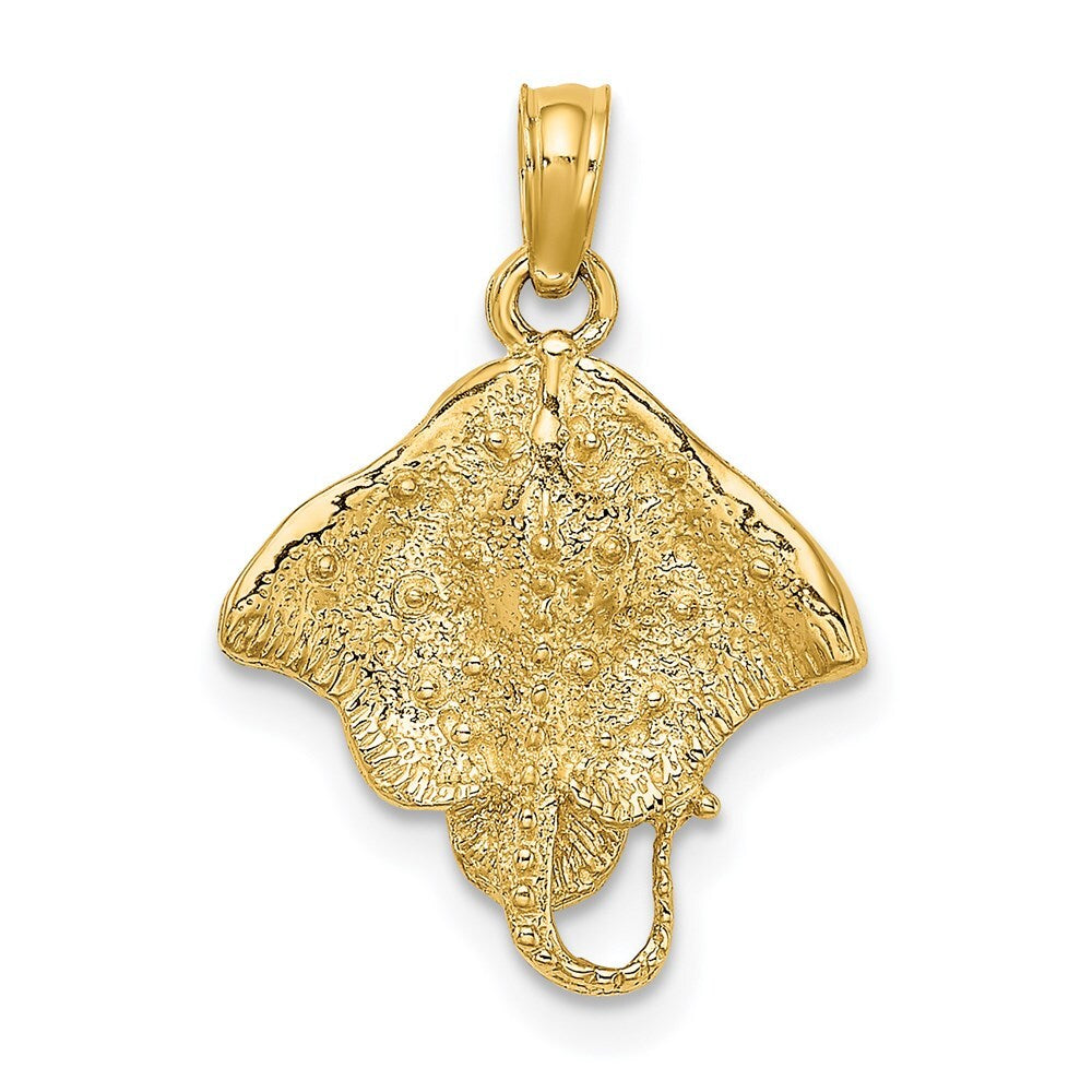 14k Yellow Gold Stingray Charm Pendant for Women