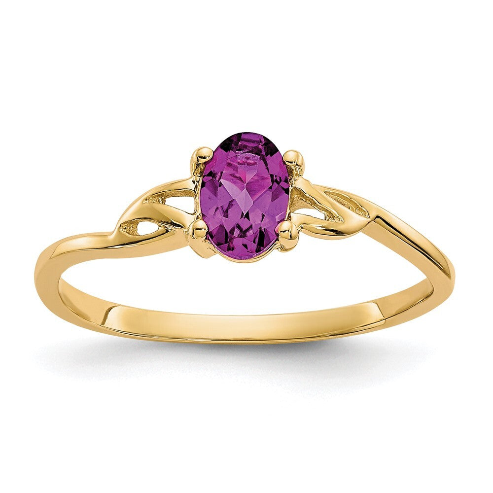 14K Yellow Gold Rhodolite Garnet Birthstone Ring