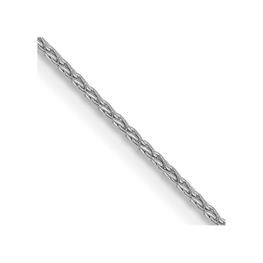 14K White Gold 24 inch 1mm Parisian Wheat Chain Necklace